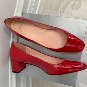 J. Crew Chili Pepper Red Block Heel Pump, Size 9.5